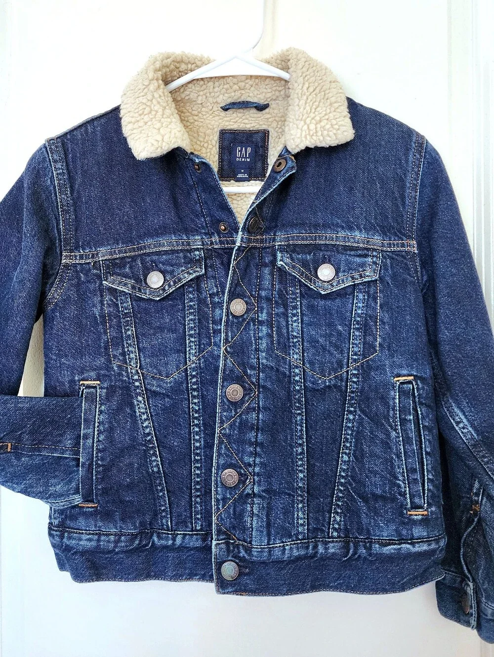 GAP YOUTH Blue Denim Jacket with Cream Sherpa Collar